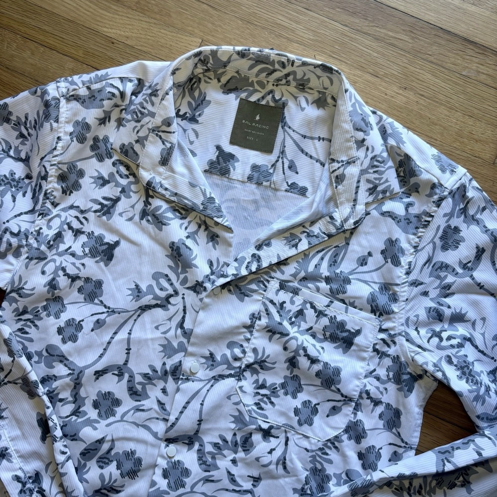 SAIL RACING Shirt Religion Slim Fit Baroque Floral Mens Large Button Up Shirt